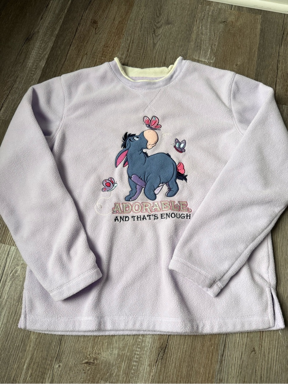 VTG Eeyore Fleece Sweatshirt Adorable And That’s Enough Purple Size M
